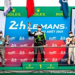 EBM’s Adrian D’Silva on the podium in Porsche Sprint Challenge France at Le Mans